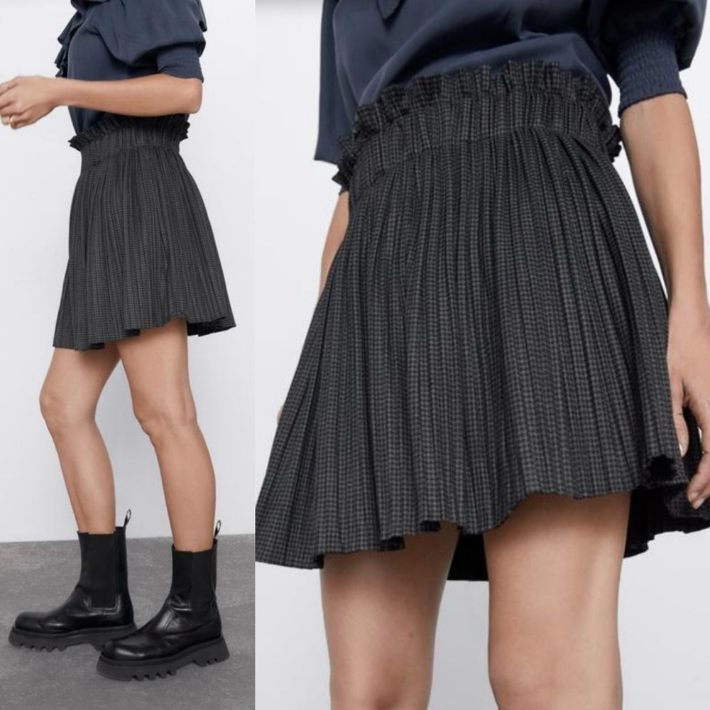 Zara Black A-Line Skirt